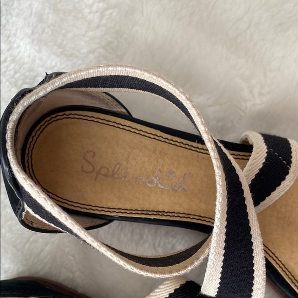 Splendid Black and Tan Sandals with Modern Asymmetry - Picture 5 of 11